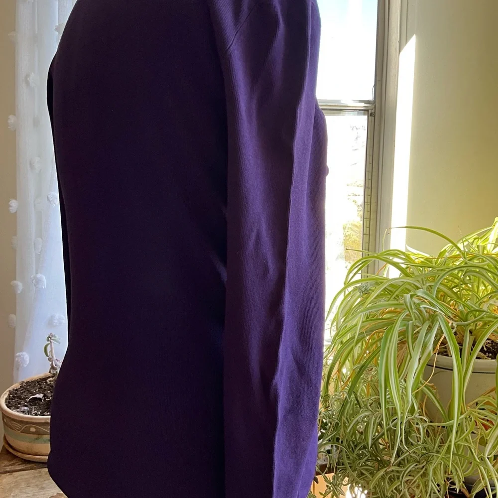 Kikit Pullover Sweater Blouse Size L Purple 3/4 Sleeve
